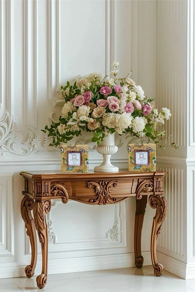 Pier 1 Imports 2 Picture Frames Handpainted Cloisonné Style 2" x 2" Set French - Image 2 of 4