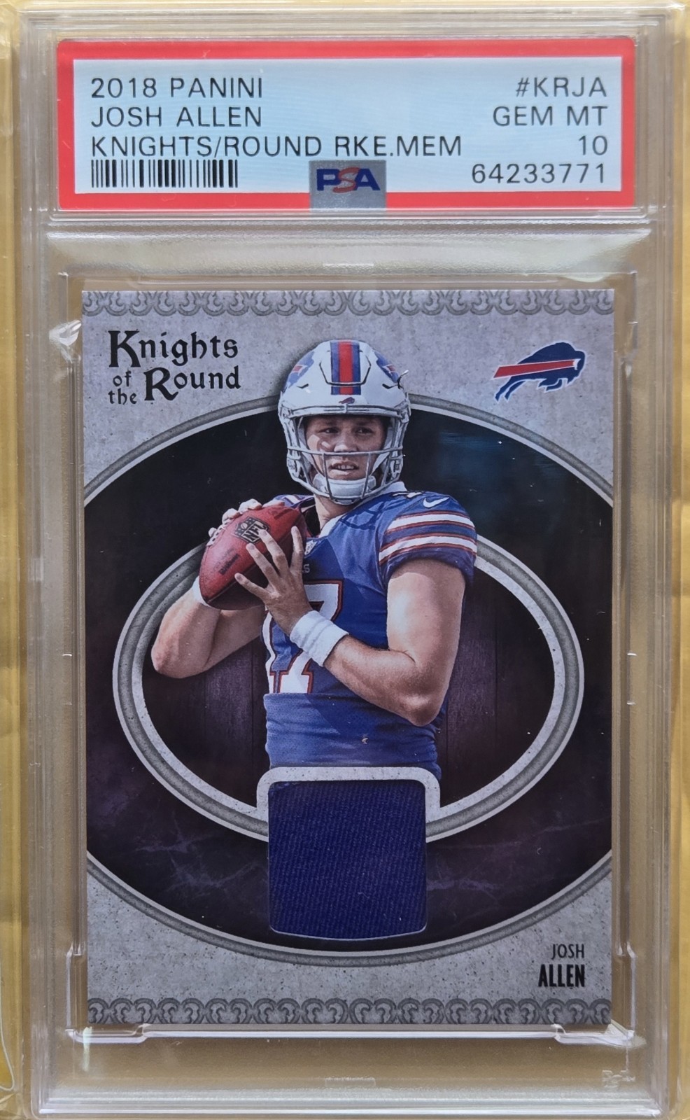 Josh Allen Panini Knights of the Round Rookie Memorabilia #KRJA Base