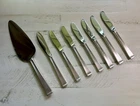 7 Gorham THEME Sterling Silver Handle Butter Knives Server 389 Grams Scrap Lot