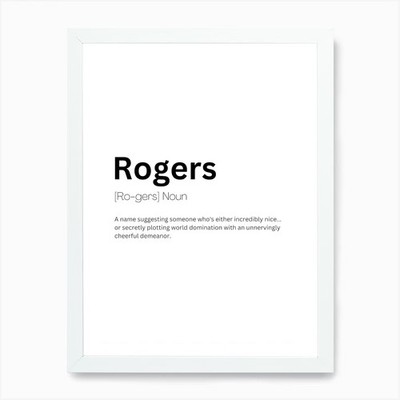 Rogers Definition Meaning Art Print Framed Wall Art Poster Canvas Print Picture