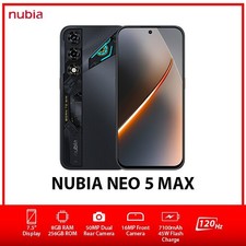 ZTE nubia Neo 5 Max 5G Dual SIM Unlocked Android Mobile Phone - Black/8GB+256GB