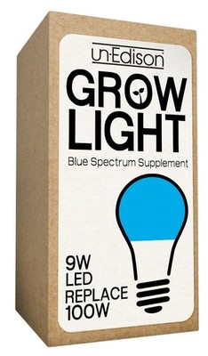 Un-Edison Grow Light Bulb, 9W Blue Spectrum White Daylight for Vegetables, He...