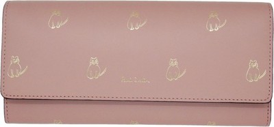 [Paul Smith] Cat Doodle Women's Flap Long Wallet, Dusty Pink