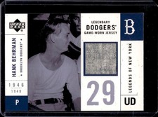 2001 Upper Deck Legends of New York Hank Behrman Game Worn #LDJ-HB