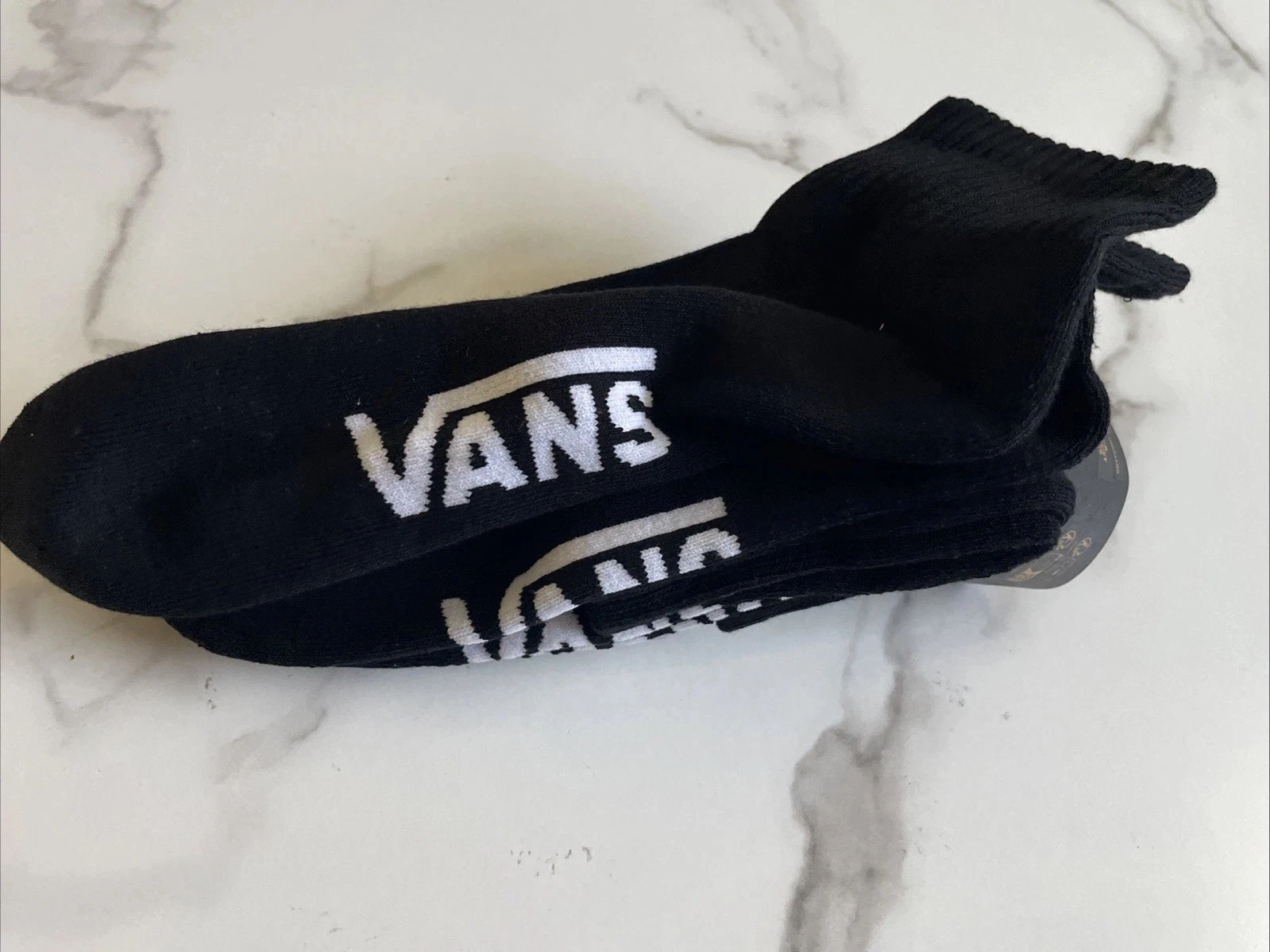 New Mens VANS Designer Skater 3 Pack Sport Active Gym Low Ankle Cut Socks Black