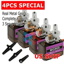 4x Metal Gear 9g MG90S Micro Servo Motor High Speed RC Helicopter Car Racing