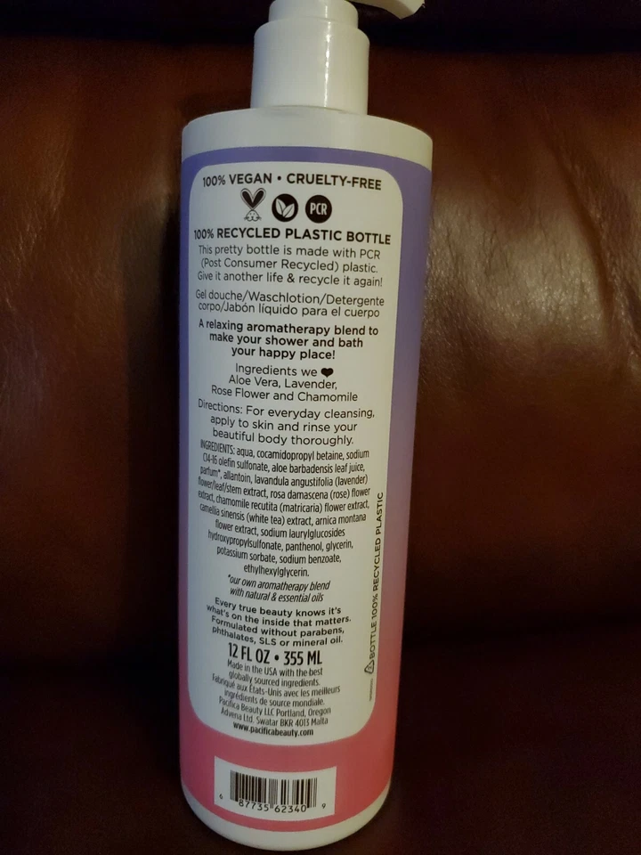 NEW Pacifica Lavender Moon Body Wash Lavender Rose Chamomile Relaxing 12 oz  - Image 3 of 4