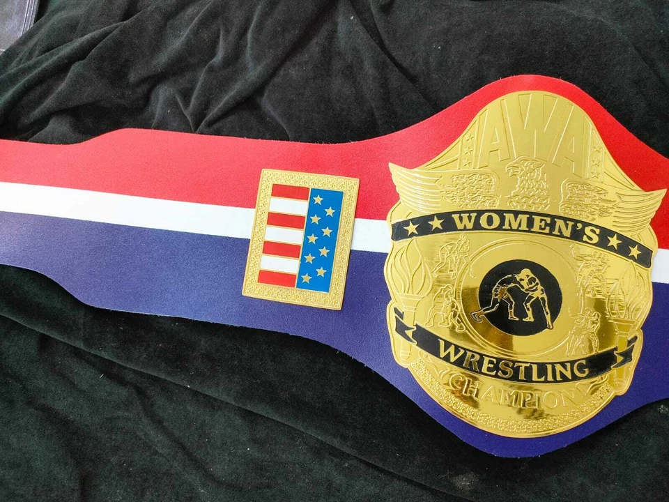 Cinto de campeonato de luta livre feminino AWA 2mm placas de zinco - Imagem 4 de 4