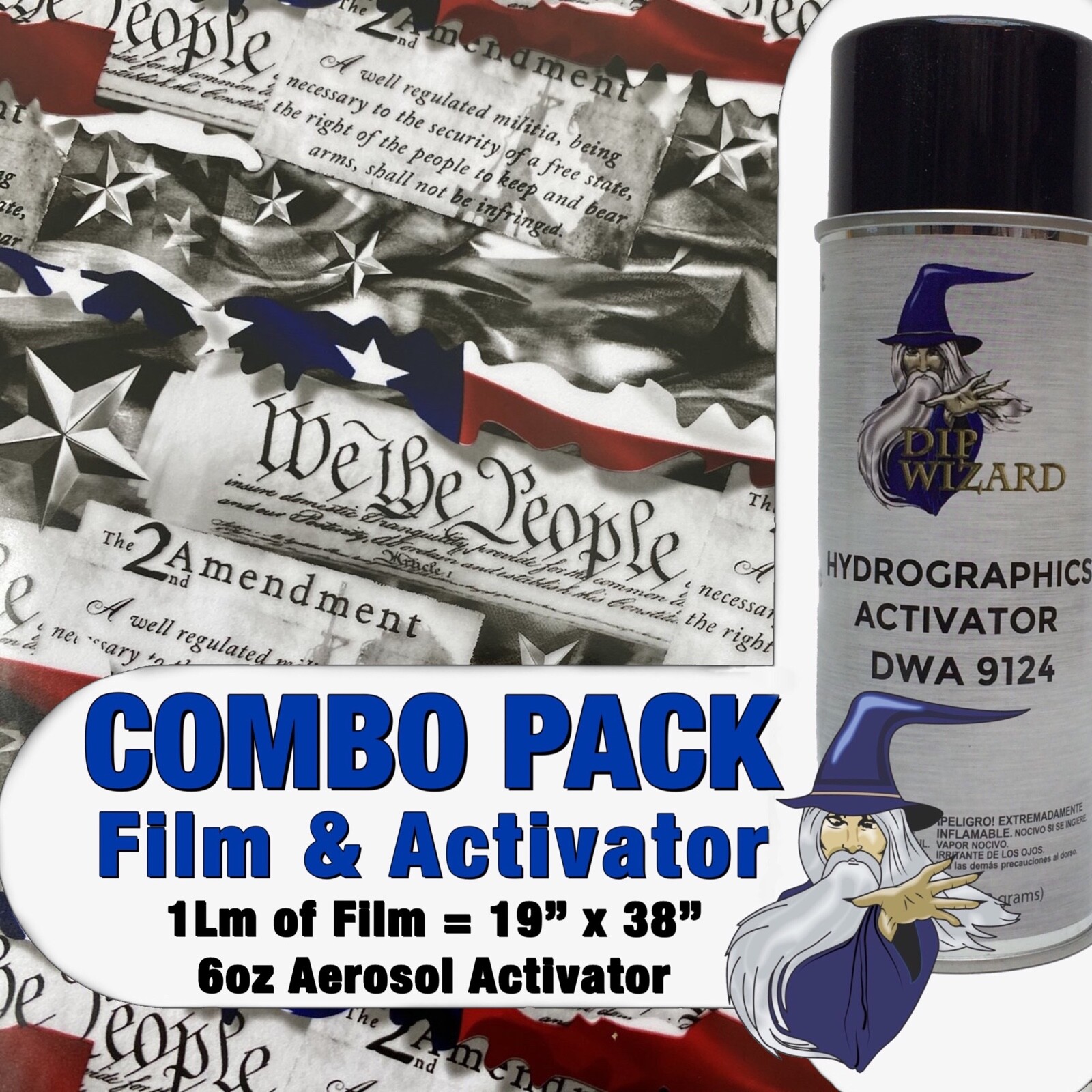 hydrographic film / activator second amendment hydro dip dipping wizard ...