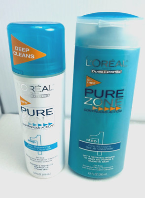 L'OREAL PURE ZONE Step 1 Skin Balancing Cream + Pore Unclogging Cleansers *RARE