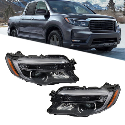 LH+RH For 2016-2021 Honda Pilot/ Ridgeline 17-20 Halogen Headlights Pair Black