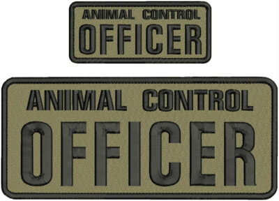 ANIMAL CONTROL OFFICER EMBROIDERY PATCH 4X10 & 2X5 HOOK ON COYOTE TAN/BLACK