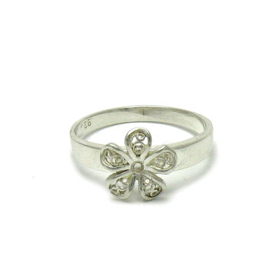 Genuine Sterling Silver Ring Flower Solid Hallmarked 925 Handmade