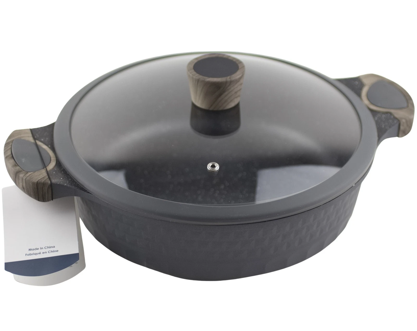 D&W Deane & White 11" Low Casserole Pan Pot Lid All Stovetops Black Brown 4.2 qt