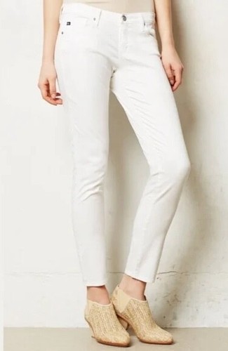 $225 AG JEANS White Stevie Slim Straight Ankle ANTHROPOLOGIE Skinny Stretch 25 - Picture 23 of 23