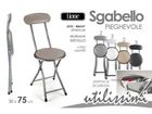 SGABELLINO SGABELLO IN METALLO GICOS CON SCHIENALE PZ.1 COLORE ASSORTITO