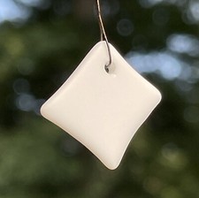 Tumbled Sea Glass Drilled Pendant White 1892