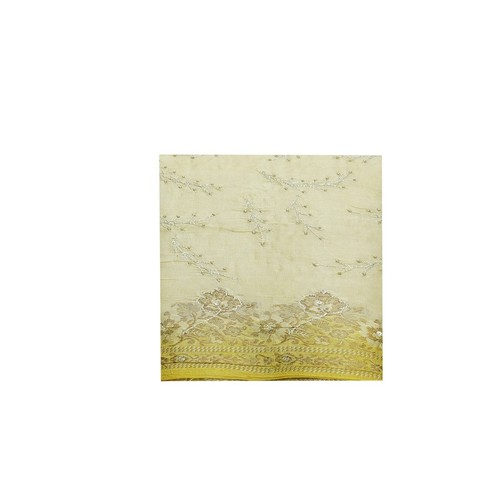 Vintage Off-White Sarees 100% Pure Silk Woven Hand Embroidered Sari 5YD Fabric - Picture 6 of 6