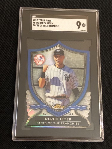 DEREK JETER 2012 TOPPS FINEST FACES OF THE FRANCHISE CARD SGC SLABBED MINT 9