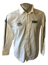 Herren Sportliche Lonsdale Sommerbluse Langarm Patch Baumwolle Größe L