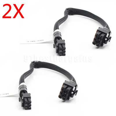 2X 6-pin Mini to 6-pin PCI-e PCIe Power Cable for Apple Mac Pro Video Card 35cm