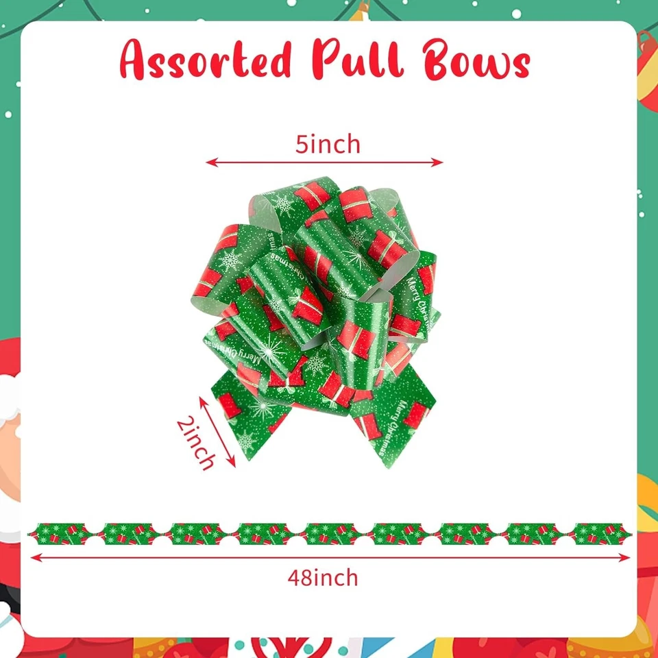 32 PIEZAS Arcos de Navidad, Cinta de Regalo Tirar Arcos Envoltura de Regalo Tirar Arcos 5 Pulgadas Foto 2 de 4