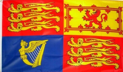 3' x 2' UK ROYAL STANDARD FLAGGE Queen Elizabeth ll King Charles lll British Crest