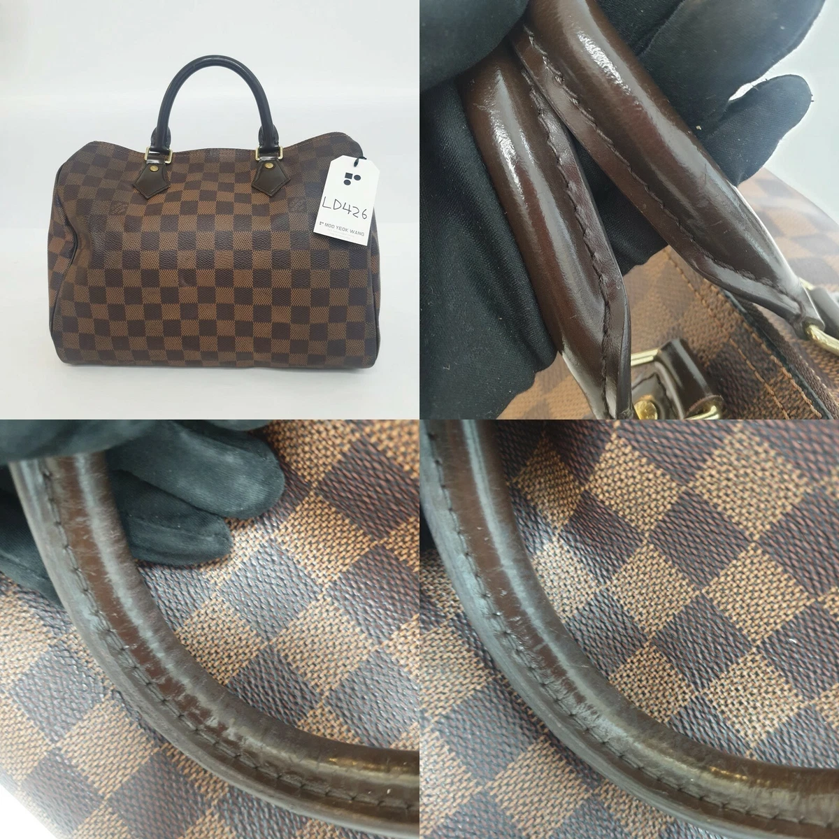 AUTHENTIC Louis Vuitton Speedy 30 Bandouliere Damier Ebene