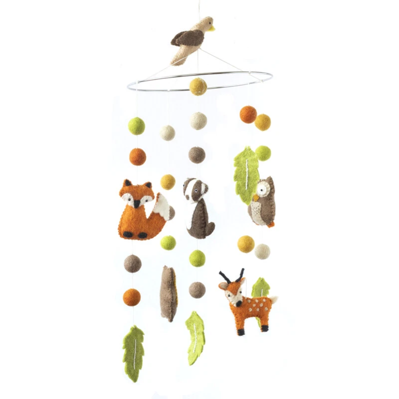 Mobile "Waldtiere" aus Filz für Baby, Kinder von BeYoona mit Reh, Dachs, Eule
