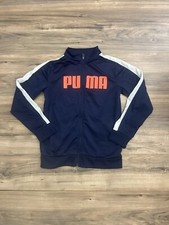 Puma Boys Size XL 18-20 Full Zip Track Jacket Navy/White