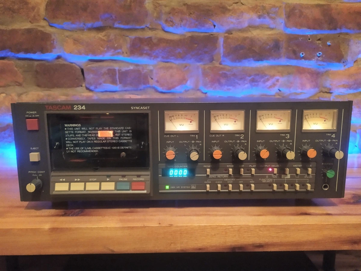 Tascam 234 Syncaset Cassette Deck with RC-71 Remote Control Unit 