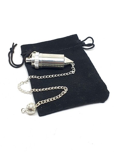 Metal Pendulum Dowsing Professional Divination Secret Chamber Wish & Velvet Bag - Picture 12 of 19