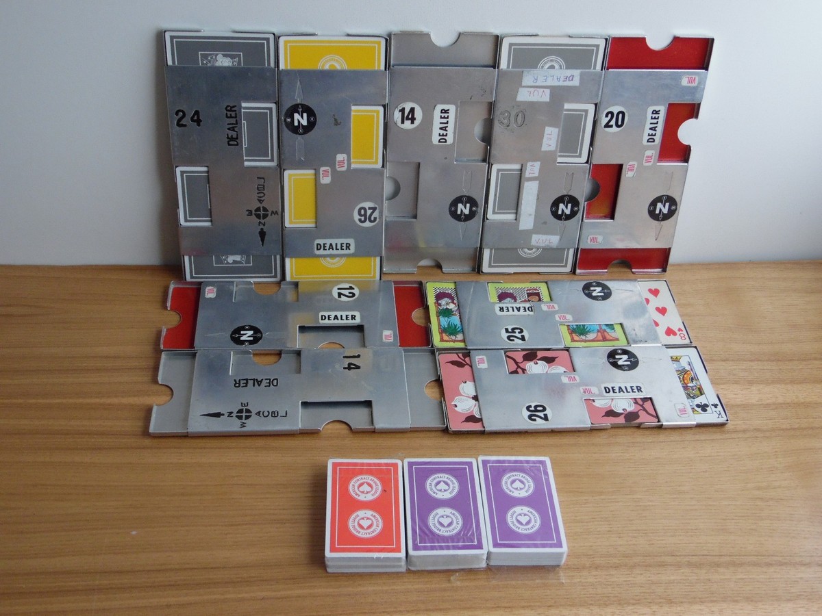 lot of 9 BRIDGE CARD DEALER METAL HOLDER SLEEVES with extra cards | eBay