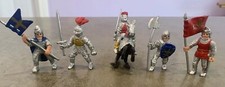 Safari Ltd Medieval Knights Mini Figures Fantasy Toy Lot Red  Blue And Horse