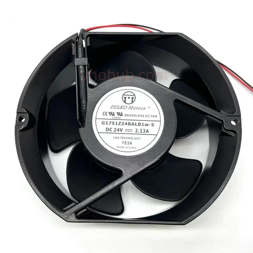 PELKO G1751Z24BALB1W-5 DC 24V 2.131A 172x152x52mm 2-Wire Server Cooling Fan