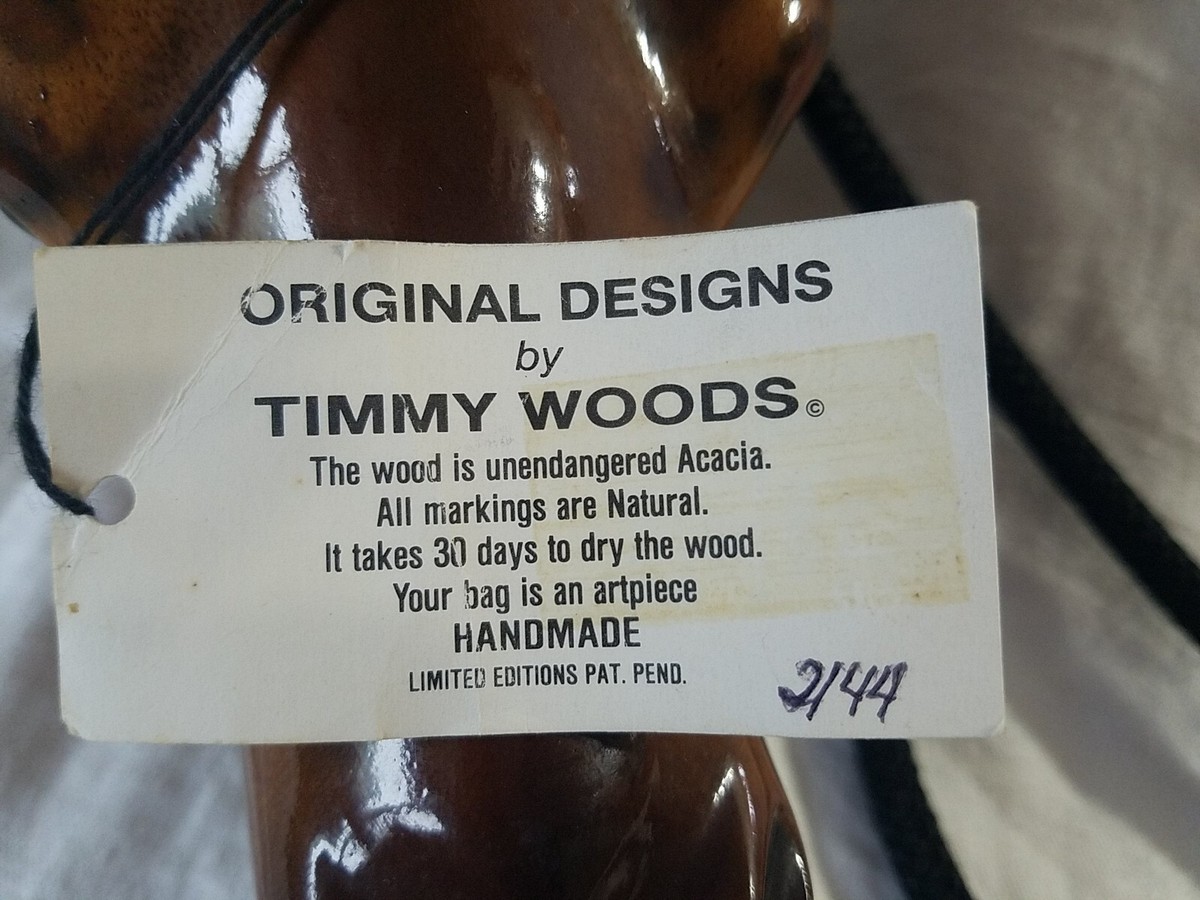 TIMMY WOODS WOODEN SPOTTED GIRAFFE EXOTIC MINAUDIERE SHOULDER BAG