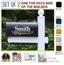 SET OF 2 CUSTOM PERSONALIZED VINYL MAILBOX NUMBERS NAME DECAL, Model 27