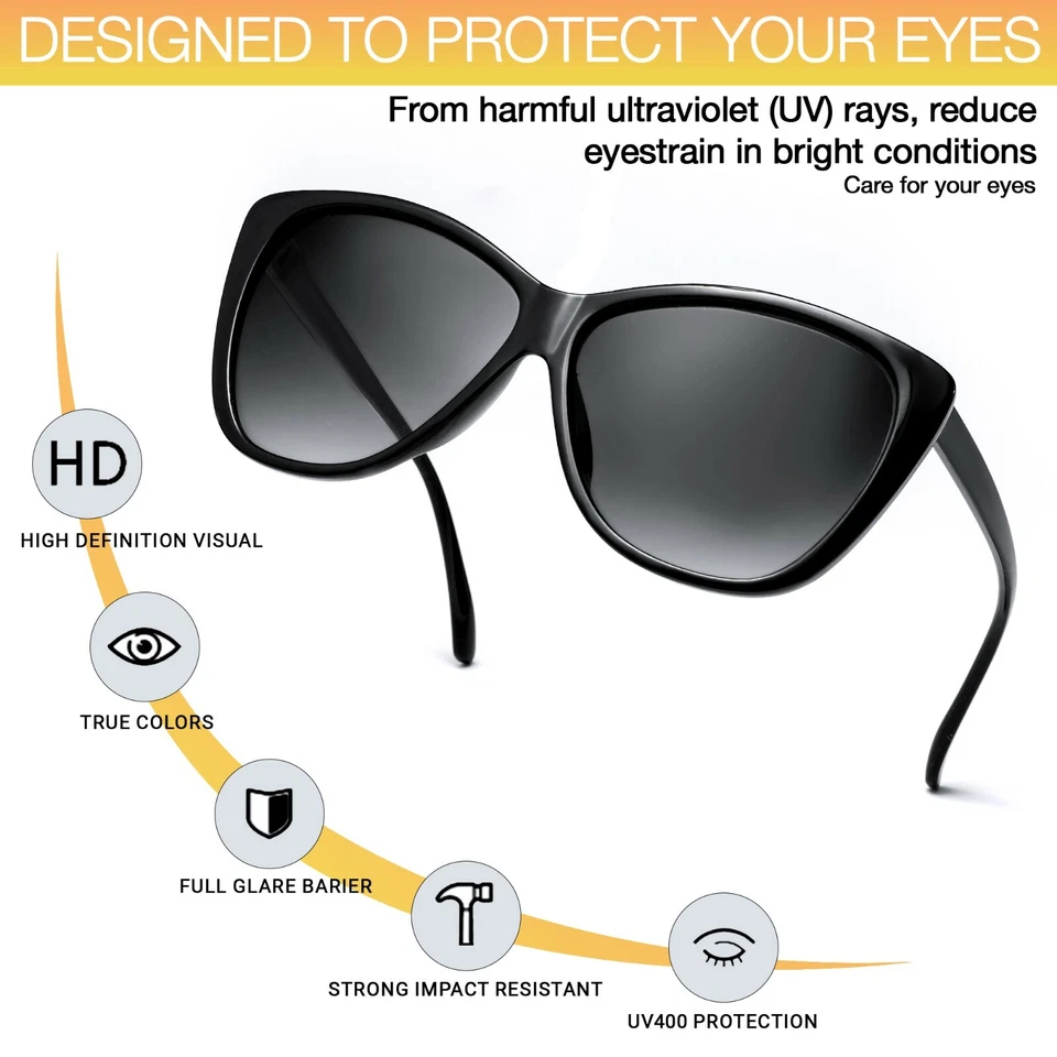 Gafas de sol Cat Eye para mujer KIRA de gran tamaño muy grandes sombras gafas Saint FOX Foto 3 de 4