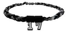 PICK YOUR NUMBER Green  Gray Grey Braided Tornado Necklace Baseball Softball