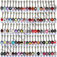 W100 Metal Tongue Rings Steel Bars Barbells F...