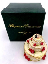 Beautiful Bejeweled Collection by Department 56~ Wedding Cake Trinket Box