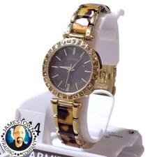 Reloj Armitron para mujer tono dorado cristal acentuado - 75/5837BNGP - ¡NUEVO!