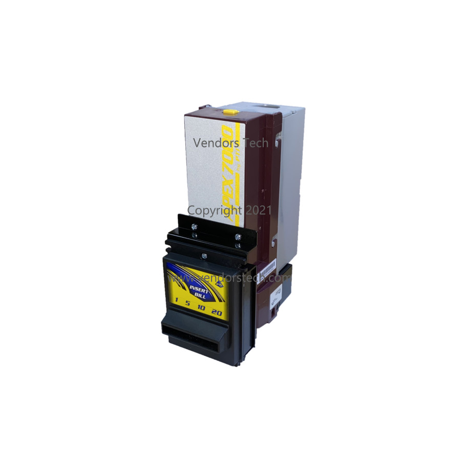 New Pyramid Apex 7401-UB4-USA Bill Acceptor Validator, 24 VDC MDB, $1-$20 Bills