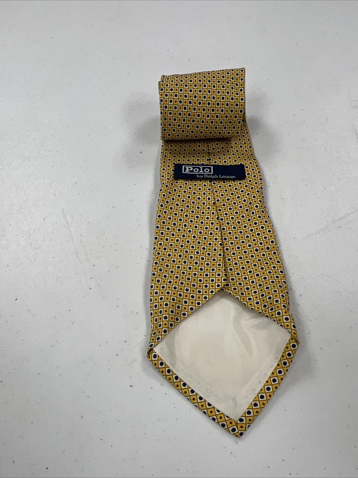 Corbata de cuello de algodón geométrico amarillo y azul Polo Ralph Lauren para hombre $98 Foto 4 de 4