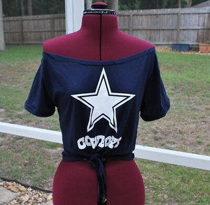 off the shoulder dallas cowboys shirt