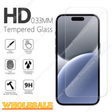 For iPhone 16 15 14 13 12 11 Pro Max XR XS X Tempered Glass Screen Protector Lot