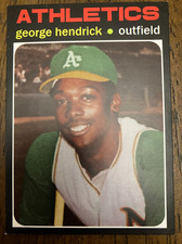 OAKLAND ATHLETICS: George Hendrick Custom Modern 1971 Style Art Card