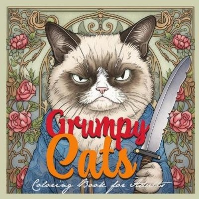 Monsoon Publishing Grumpy Cats Grayscale Coloring Book for Adults (Paperback)