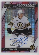 2024-25 O-Pee-Chee Platinum 2024-25 Update Red Prism 21/30 John Beecher Auto gz3