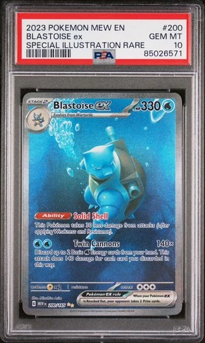 2023 POKEMON MEW EN-151 SPECIAL ILLUSTRATION RARE #200 BLASTOISE EX PSA 10